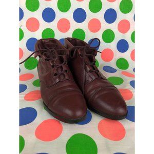 sz 6 prima royale vtg brown leather ankle booties